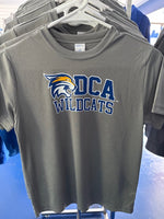 Gray drifit tee with traditional logo
