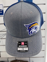 Trucker hat - Royal/gray with right logo
