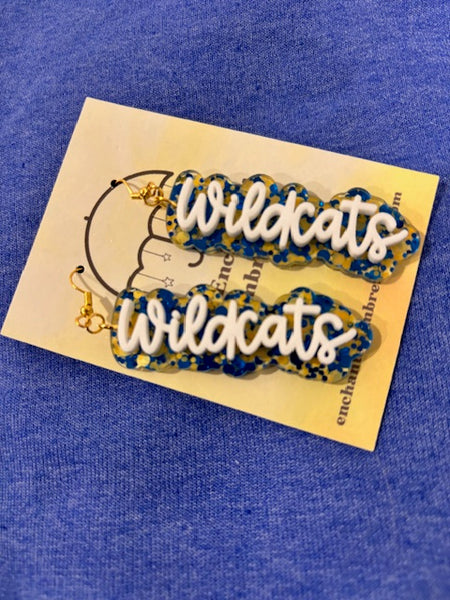 Wildcat Script Acrylic earrings