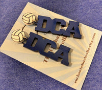 Sporty topper DCA acrylic earrings