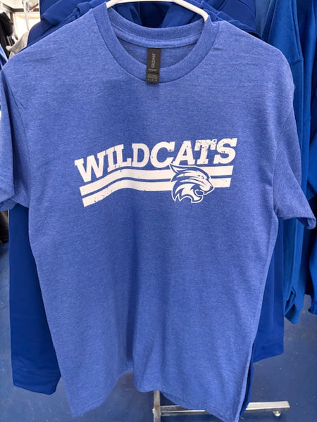 Royal Heather Slant Wildcats t-shirt