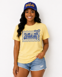 Yellow ss tee w/ Blue Wildcats