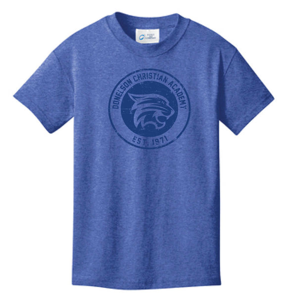 Circle Wildcat Youth SS Tee Heather Royal